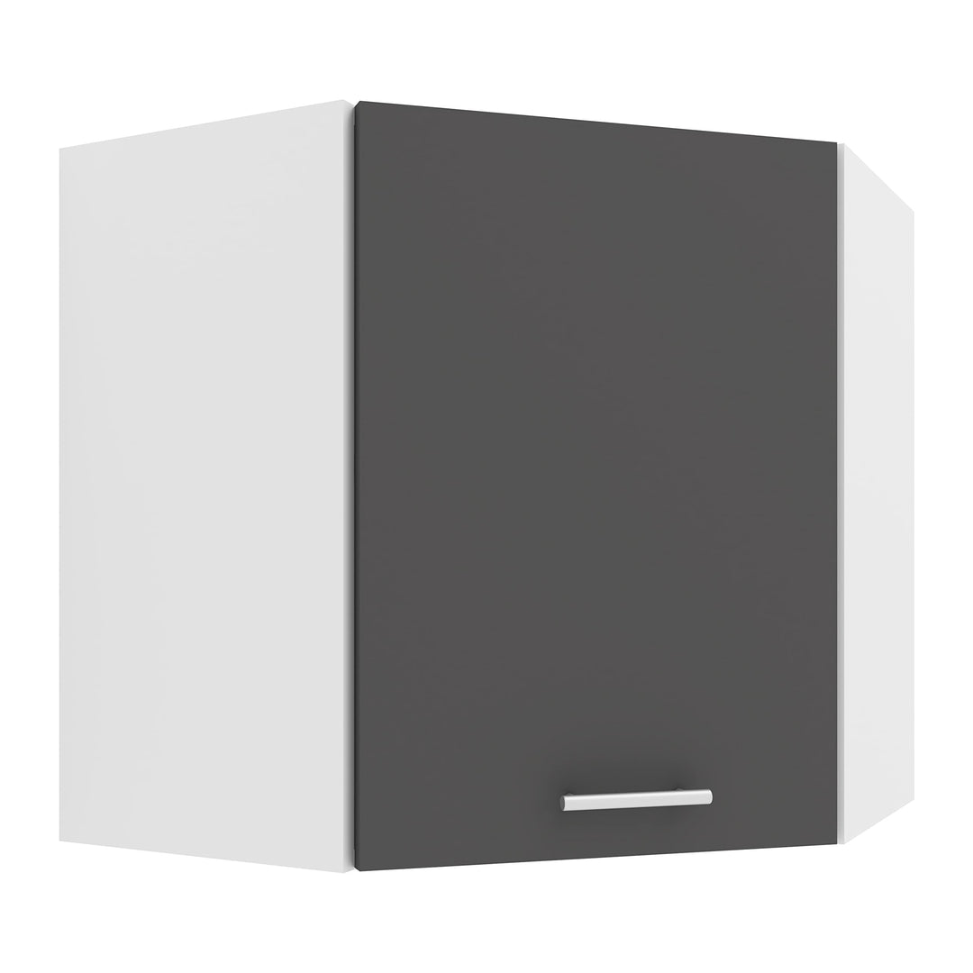 VCM Eckschrank Küchenschrank Hängeschrank Küche Küchenmöbel Esilo Weiss/Anthrazit Weiss / Anthrazit,