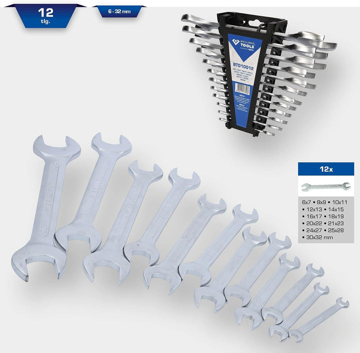 BRILLIANT TOOLS BT010012 Doppel-Maulschlüssel-Satz, 12-tlg [Powered by KS TOOLS] 12-tlg., 12-tlg.