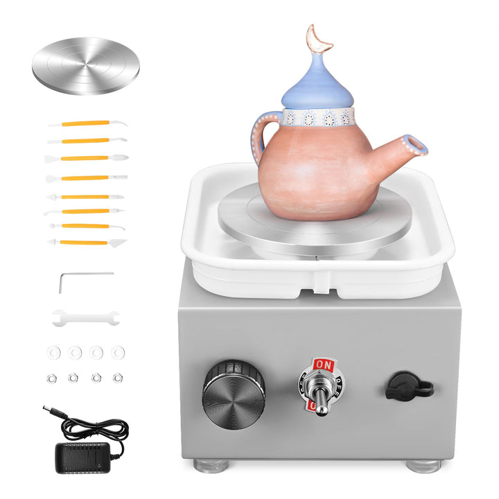 Töpferscheibe Elektrisch, Mini Electric Pottery Wheel 2000 U/min Einstellbare Geschwindigkeit mit Ab