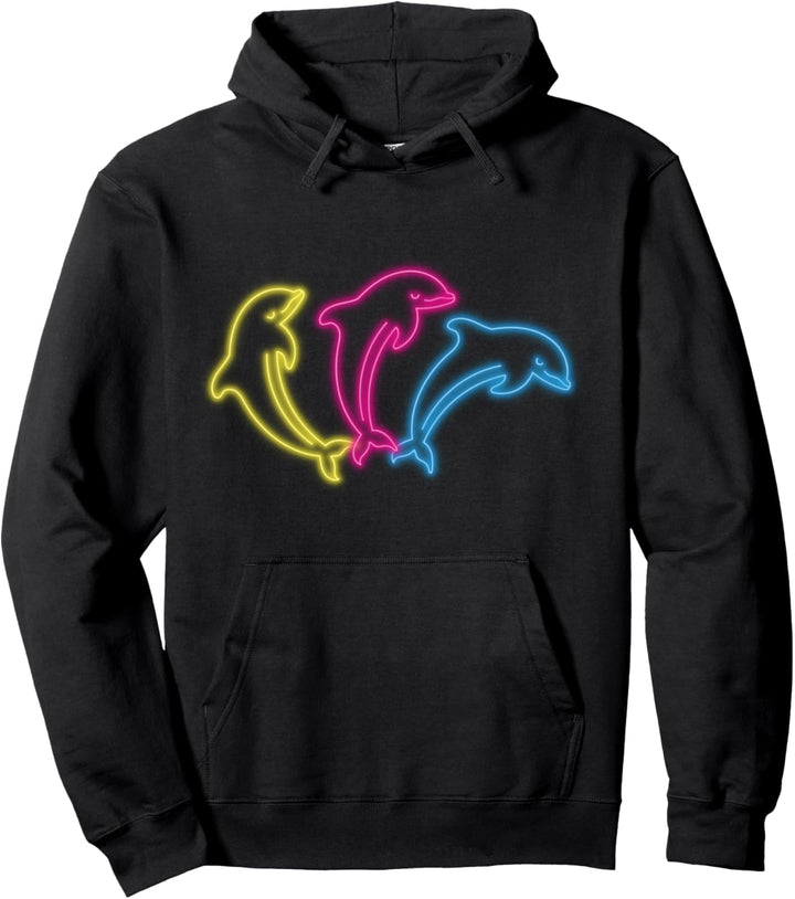 80er Retro Delfine Tümmler Geschenk Delfin Pullover Hoodie