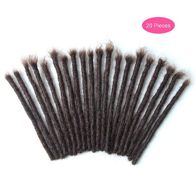 Echthaar Dreadlock Extensions 20 Stränge Handgemachte Crochet Echthaar Loc Extensions (8 Zoll, Breit