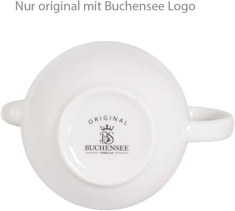 Buchensee Milchkännchen und Zuckerdose, Fine Bone China Porzellan, weiss