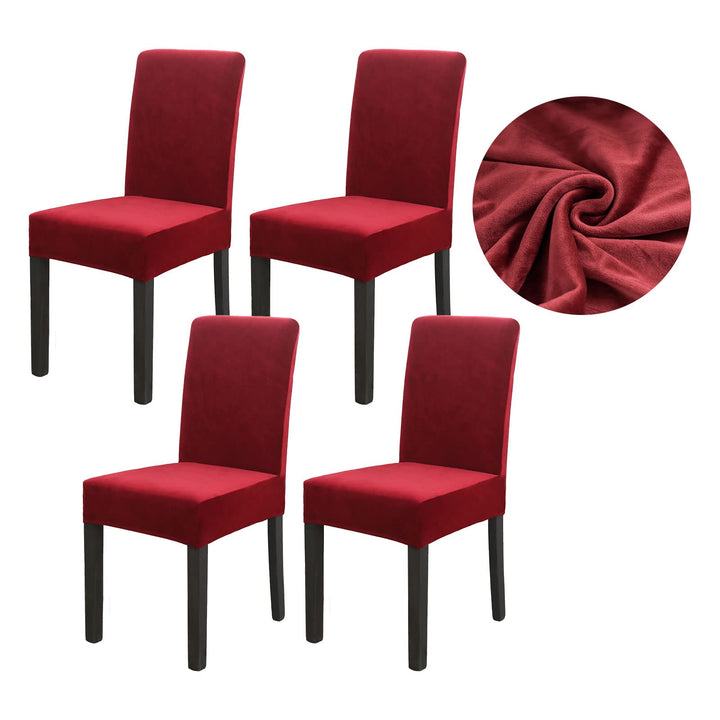 Stuhlhussen 4er Set Stuhlbezug Weihnachten Elastische Waschbar Spannbezug für Esszimmerstühle Schwin