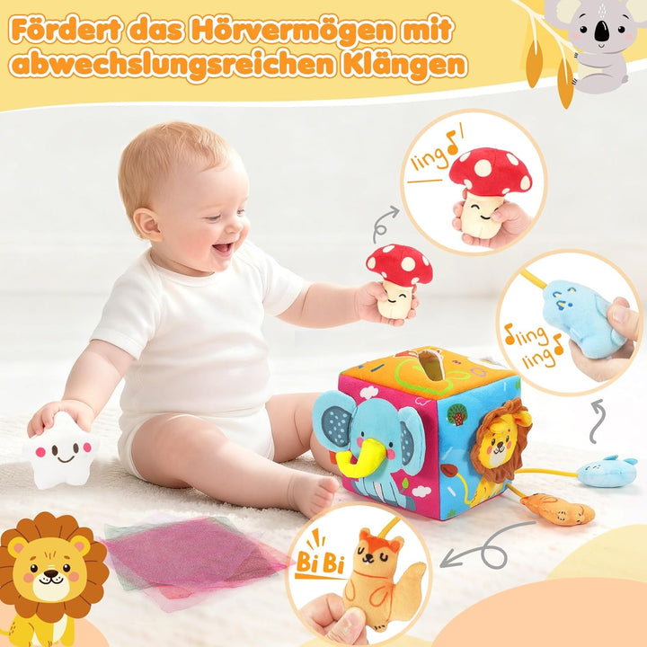 URMYWO Baby Spielzeug 6 12 Monate Tissue Box Spielzeug - Montessori motorik Sensorik Spielzeug mit S