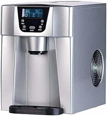 Rosenstein & Söhne Eismaschine: Premium-Eiswürfelmaschine mit Eiswürfel- & Kaltwasserspender, 2 Lite