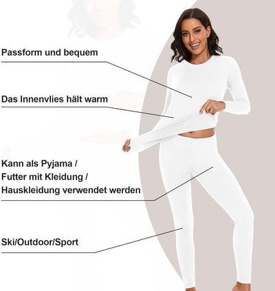 SIHOHAN Damen Thermounterwäsche Set, Winter Warme Unterwäsche mit Innenfleece, Ultraleicht Unterteil