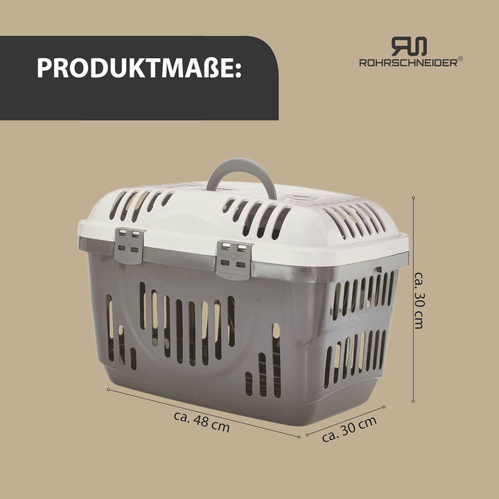 Rohrschneider® Katzen Transportbox | Transportbox Katze | Tierbox | Transportbox mit Griff| Katzenbo