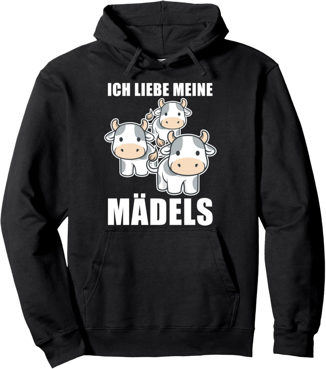 Ich liebe meine Mädels Kuh Pullover Hoodie