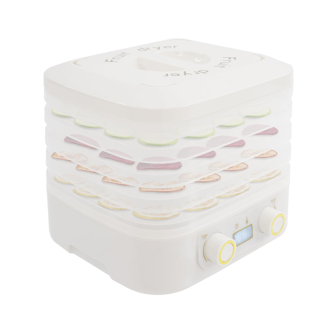 Dörrautomat Edelstahl, 160W Dörrgerät mit 5 Tabletts, 48h-Timer Dehydrator mit LED-Anzeige für Leben