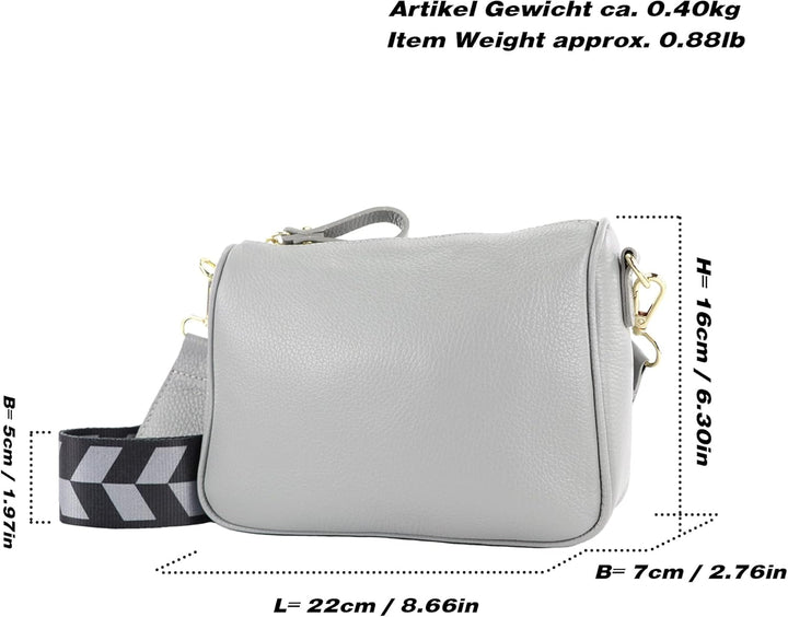 modamoda de - T230 - ital. Umhängetasche Klein Small aus Leder Bordeauxviolett, Bordeauxviolett