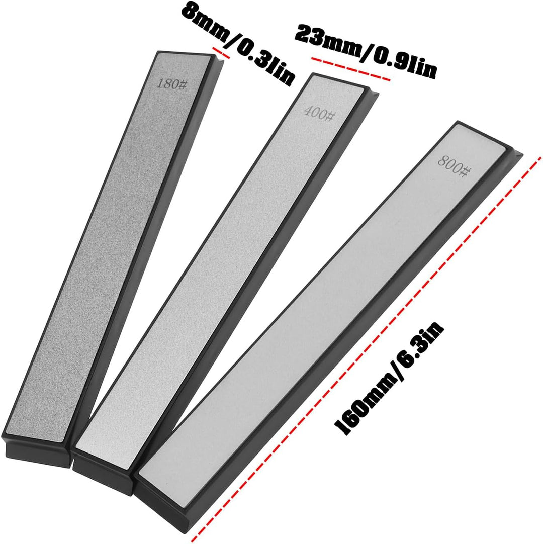 ECSiNG Diamant-Schleifsteine, 23 x 8 x 160 mm, 6 Stück, 180 # 400 # 800 # 1500 # 2000 # 3000 #, komp