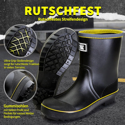 Foinledr Gummistiefel Herren Halbhoch Regenstiefel Gumischtifel Herren Wasserdicht Rain Boots Garten