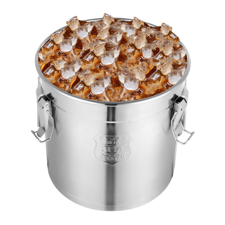 buedmsk Edelstahl Getreidebehälter 6L/12L/21L/33L Edelstahl Aufbewahrungseimer mit Deckel und Griff,