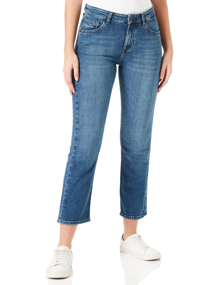 camel active Damen Jeans Straight Fit 26W / 30L Blau, 26W / 30L Blau