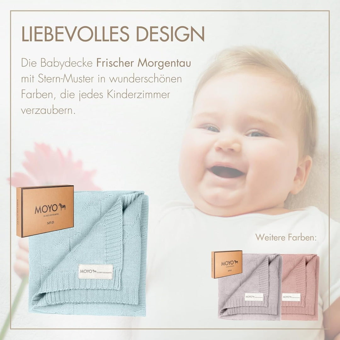 MOYO Babydecke - traumhafte Babydecke Baumwolle (100% Bio, GOTS) - 100% klimaneutral - atmungsaktive