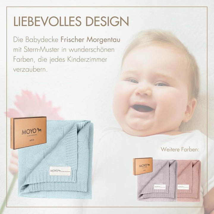 MOYO Babydecke - traumhafte Babydecke Baumwolle (100% Bio, GOTS) - 100% klimaneutral - atmungsaktive