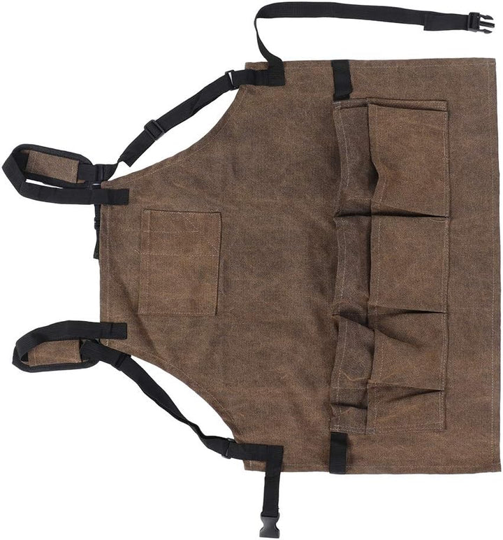 Ymiko Verstellbare Leinwand-Werkzeugschürze mit 11 Werkzeugtaschen für schwere Arbeiten für Frauen u