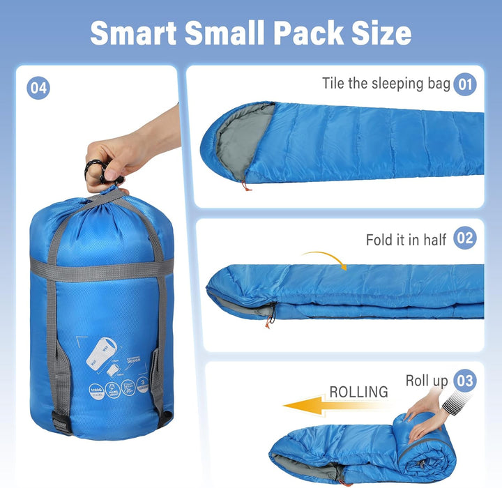 REDCAMP Kinderschlafsack für Jungen und Mädchen 175 x65 cm, Mumienschlafsack Bequem Leicht-Warm mit