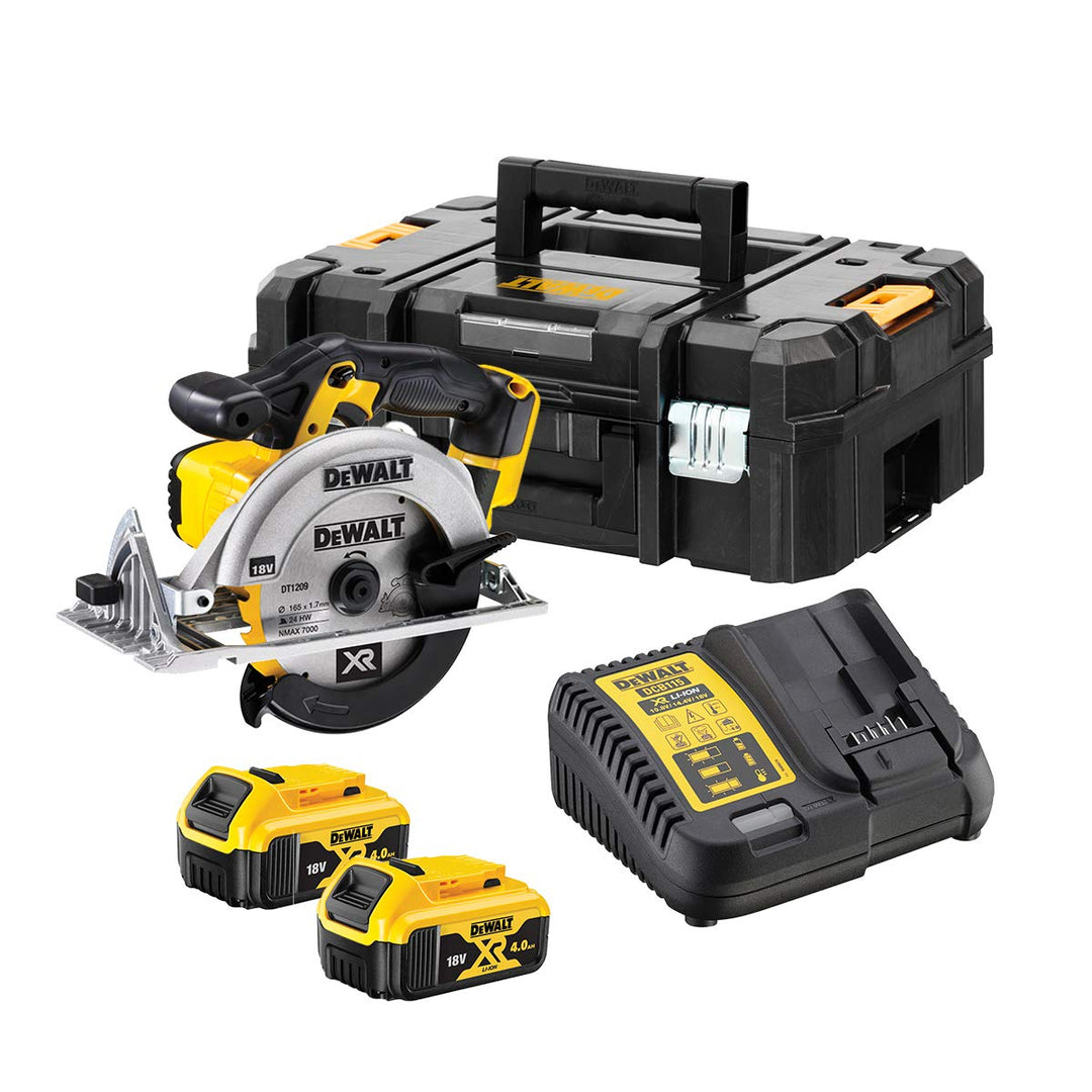 DeWalt Akku-Handkreissäge/ Akku-Kreissäge (18 Volt, 4,0 Ah, Vollmetall-Getriebe, inkl. 2x XR Li-Ion