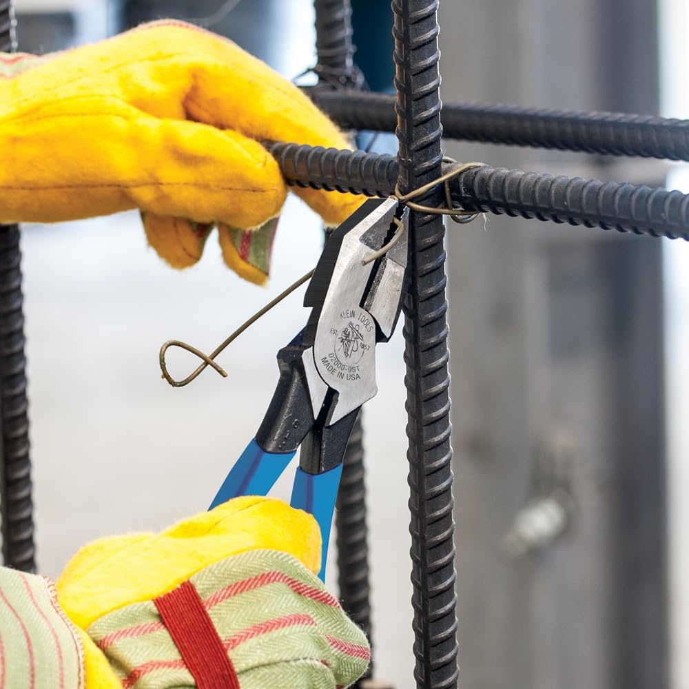 Ironworker Tool Heavy Duty Cutting Pliers, 9-Inch Plier for Rebar Work is Spring Loaded Klein Tools