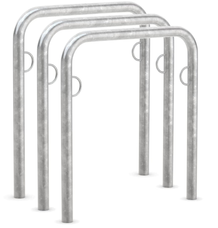 Fahrradanlehnbügel Trust 10, 3er Pack, zum Einbetonieren | 750mm | mit Ringösen | Fahrradständer für