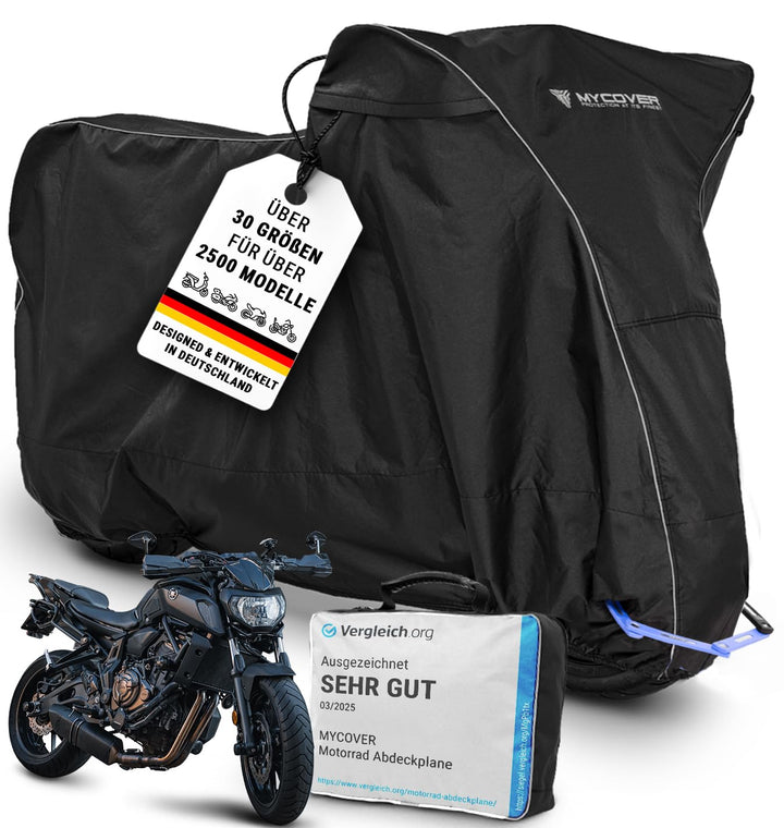 MYCOVER handgefertigte Motorrad Abdeckplane -von Bikern für Biker- Motorradabdeckung: Winterfest und