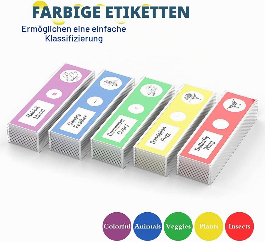 Ninyoon 60pcs Mikroskop Objektträger mit Proben für Kinder - Kinder präpariert Mikroskop Objektträge