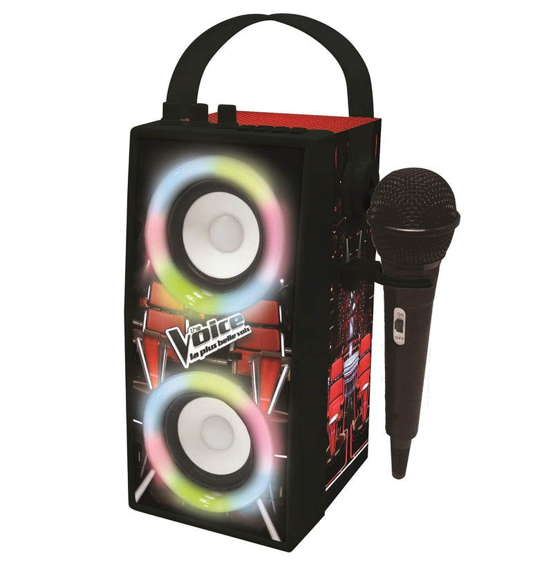 Lexibook BTP180TVZ The Voice Tragbarer Bluetooth-Lichtlautsprecher mit Mikrofon, Stereoanlage, Licht