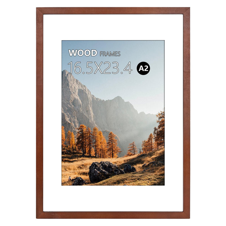 HOHIYO A2 Holz Bilderrahmen，Posterrahmen Puzzlerahmen A2(42x59,4 cm) aus Eiche mit Papier-Passeparto