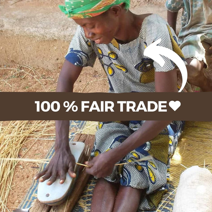 Bolga Korb Afrika - XXL - Das Original aus Ghana - Bunt - Fair Trade - Rund - Viele Farben - Afrikan