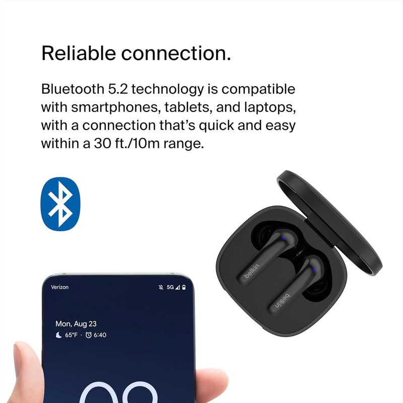 Belkin SoundForm™ Motion True Wireless In-Ear-Kopfhörer, Noise Cancelling, kabelloses Ladecase, 2 Mi