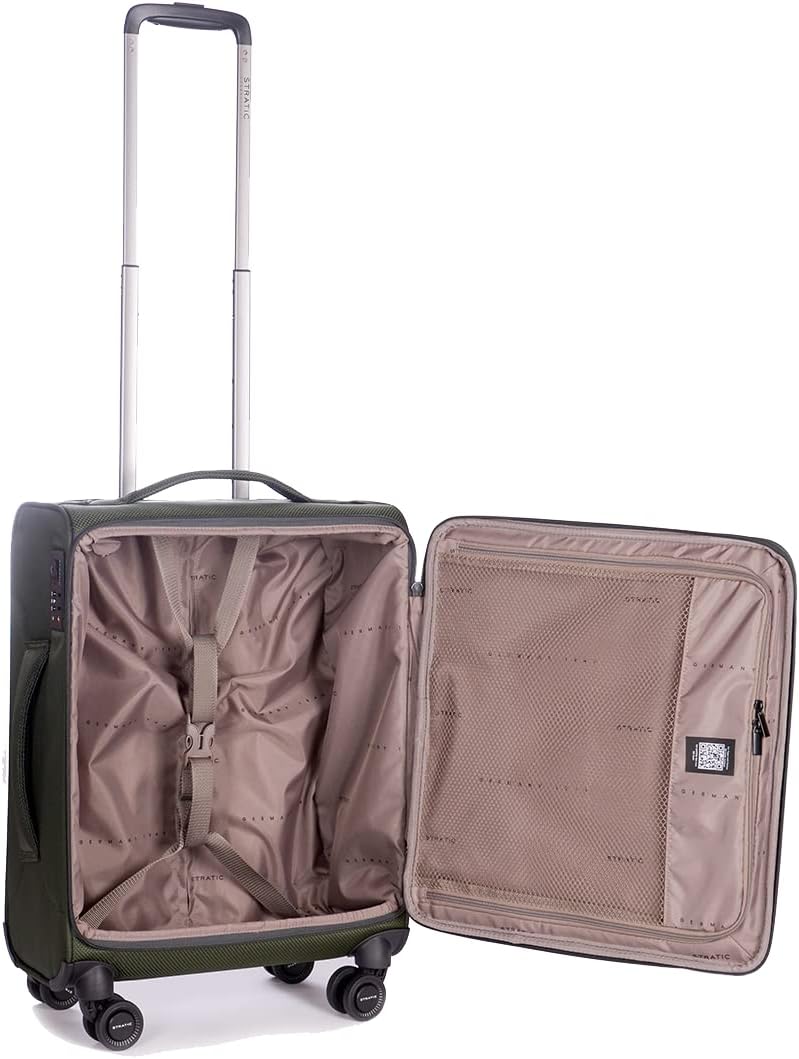 Stratic Mix Koffer Weichschale Reisekoffer Trolley Rollkoffer Handgepäck, TSA Kofferschloss, 4 Rolle