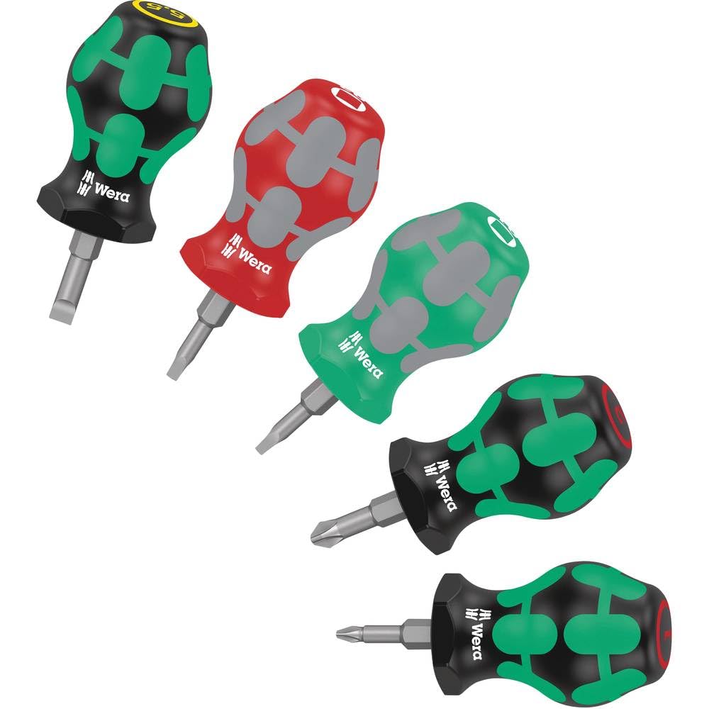 Wera '05008872001 Set 3 Stubby Schraubendreher-Satz, 5-teilig Stubby Set 3, Stubby Set 3