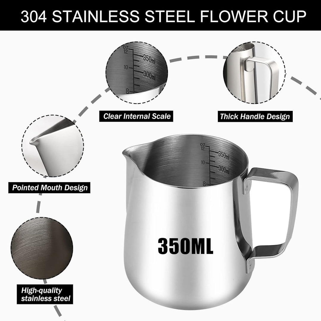 Kaffee Tamper Set 51mm,Espresso Tamper Set,Tampermatte und Milchkännchen (350ml),inkl Tampermatte,Re