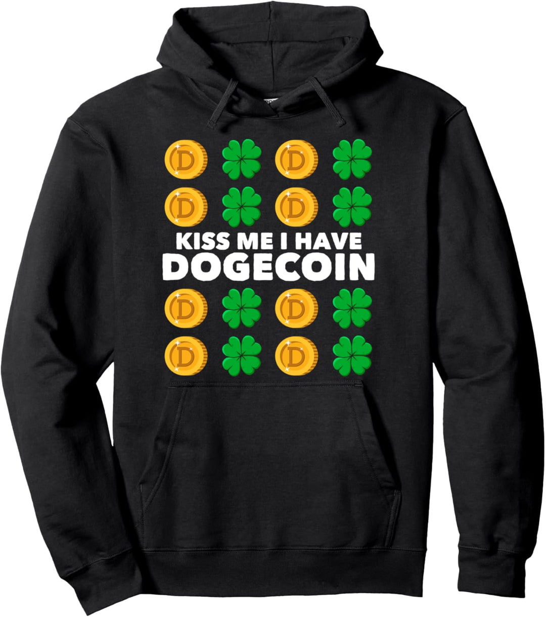 Kiss Me I Have Dogecoin St Patricks Day 2021 Pullover Hoodie