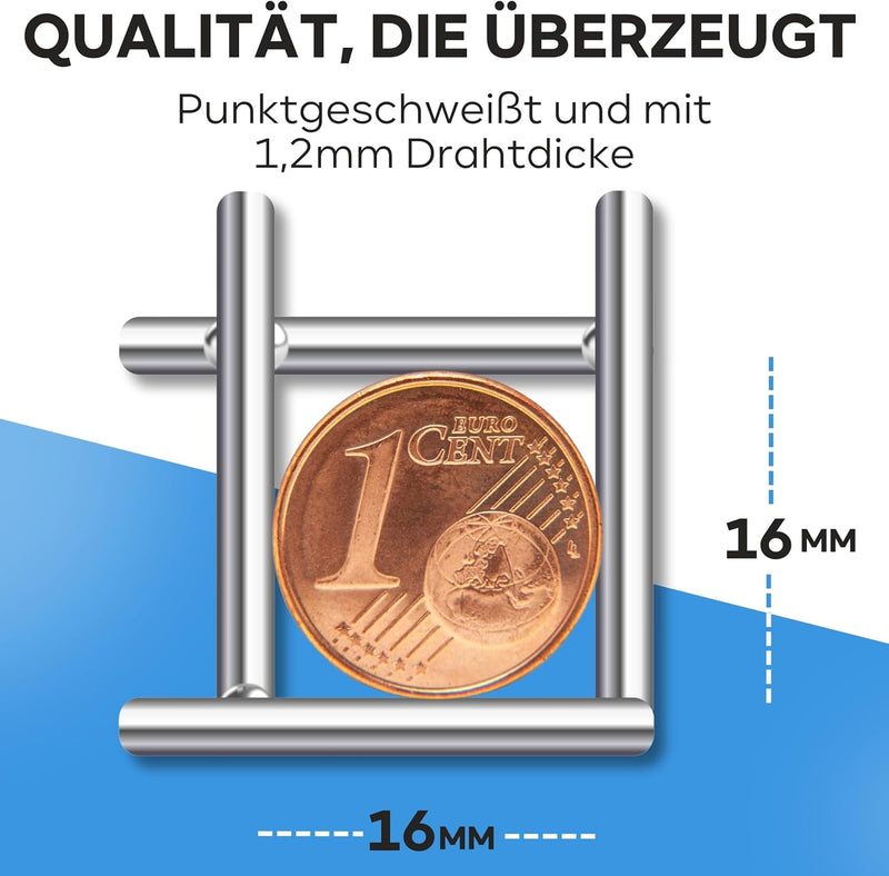 KrapTrap Volierendraht Drahtgitter I 16x16mm I 12 m x 1m I verzinkt I Hühnergitter I 1,2mm stark 1m