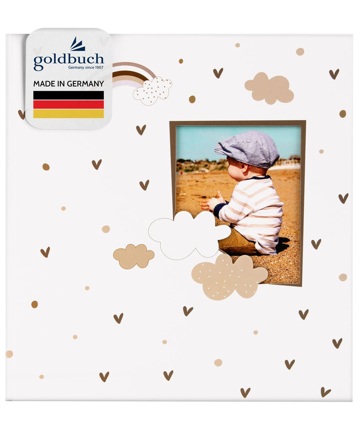 goldbuch Babyalbum Little Dream mit Ausstanzung für eigenes Bild, Leinenstruktur Fotoalbum, 58 weiss