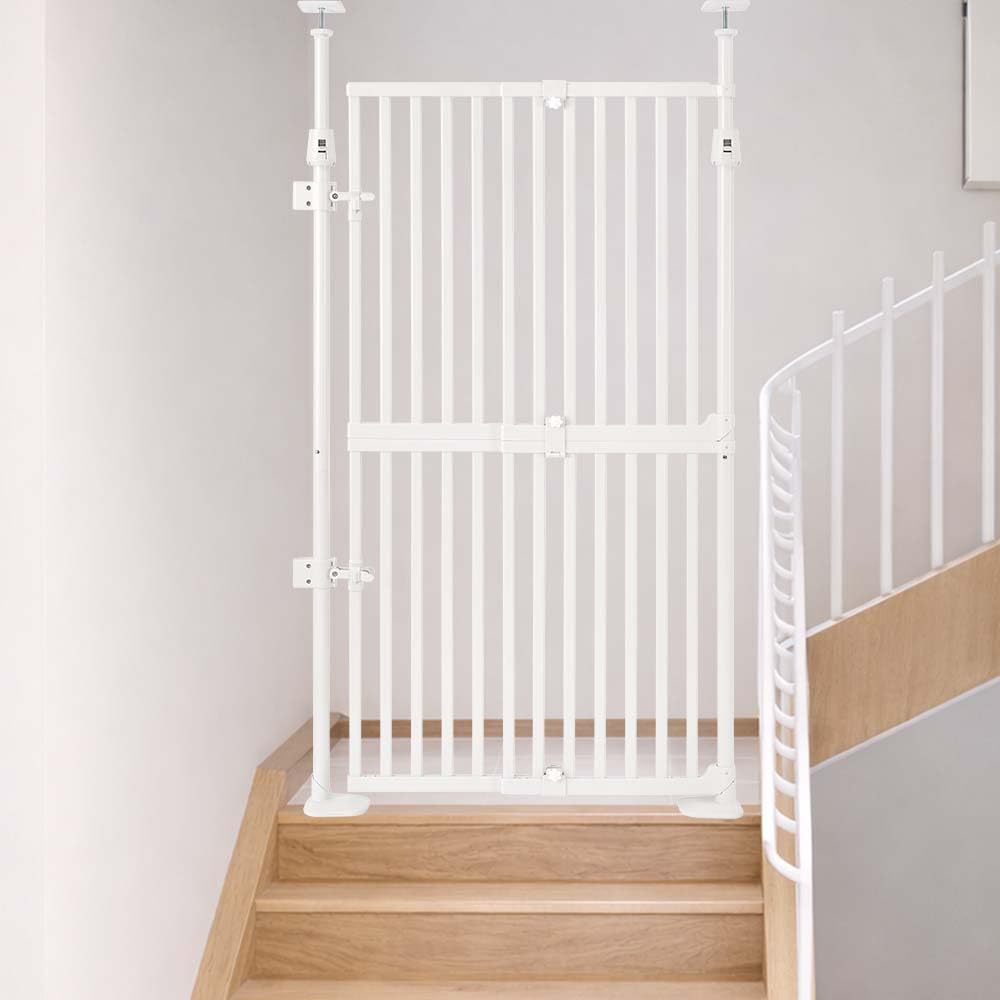 uunipaws Fensterschutzgitter 145 cm extra hoch, ohne Bohren, automatisch schliessend, für Katzen & H