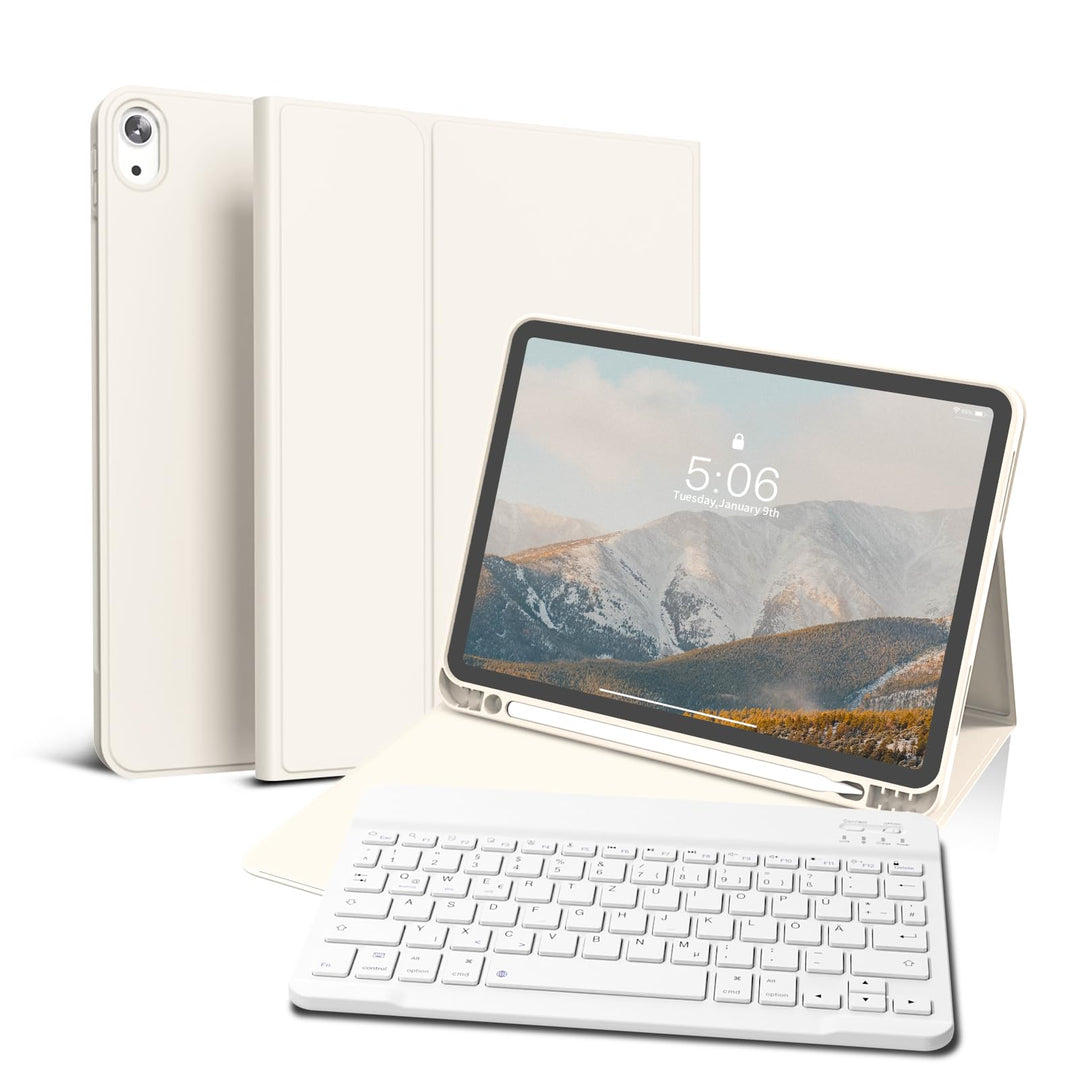 Hülle mit Tastatur für iPad Air 11 Zoll 2025 2024 (M3/M2), iPad Air 5 4 2022/2020 10,9 Zoll, Soft TP