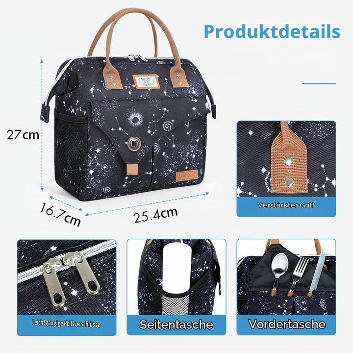 Lekesky Kühltasche Damen Lunchtasche Isolierte für Frauen Auslaufsichere weit geöffnete Lunchbox, 11