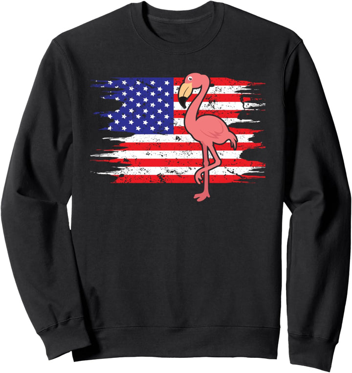 USA Flagge Flamingo Tier Fahne Patriot Sweatshirt