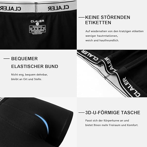 Boxershorts Herren 6er Pack Baumwolle Unterhosen Männer Retroshorts Bequeme und Atmungsaktive Men Un
