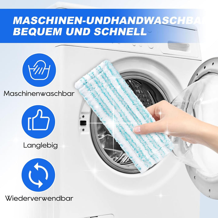 KEEPOW 6 Wischbezüge für Leifheit Clean Twist M Ergo Micro Duo, Ersatzbezüge mit 2-Faser-System, Kom