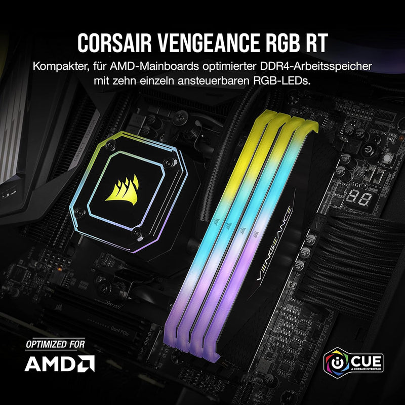 Corsair Vengeance RGB RT 32 GB (2 x 16 GB) DDR4 4.000MHz C18 Arbeitsspeicher (Dynamische RGB-Beleuch