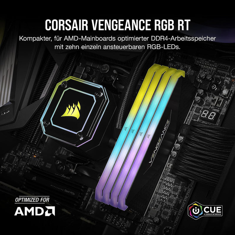 Corsair Vengeance RGB RT 128 GB (4 x 32 GB) DDR4 3.600MHz C18 Arbeitsspeicher (Dynamische RGB-Beleuc