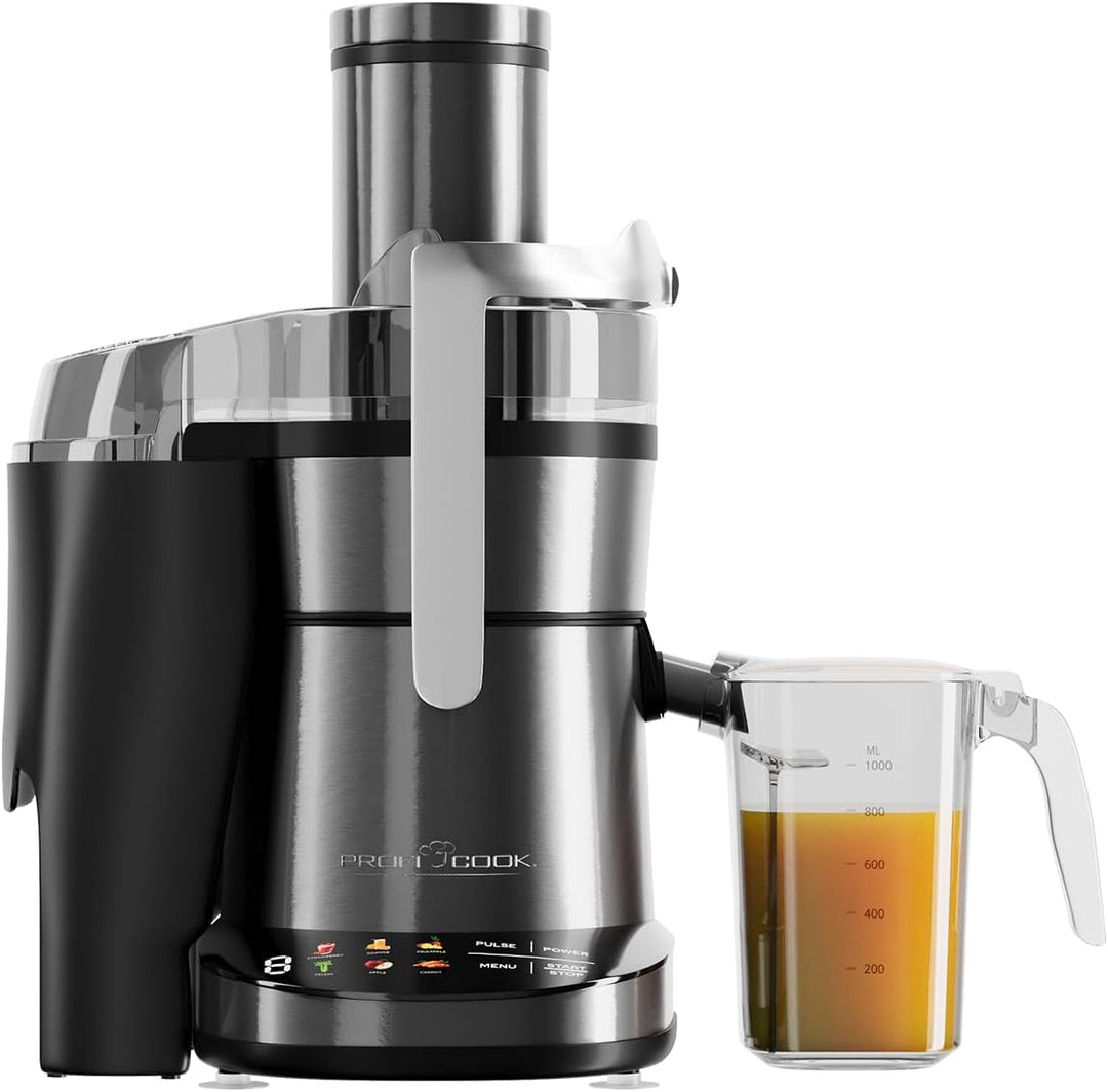 ProfiCook® Entsafter | leicht zu reinigender Slow Juicer | XXL-Einfüllschacht | 1000W Longlife-Motor