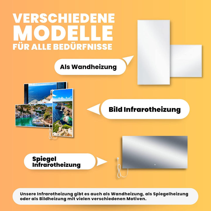 BR Bringer Infrarotheizung Standgerät - 1000 Watt - Energiesparend - Mobile Elektroheizung mit Stand