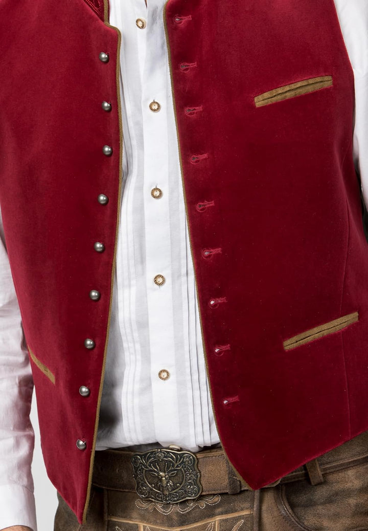 Stockerpoint Herren Weste Ricardo Trachtenweste 50 Rot (Dunkelrot), 50 Rot (Dunkelrot)