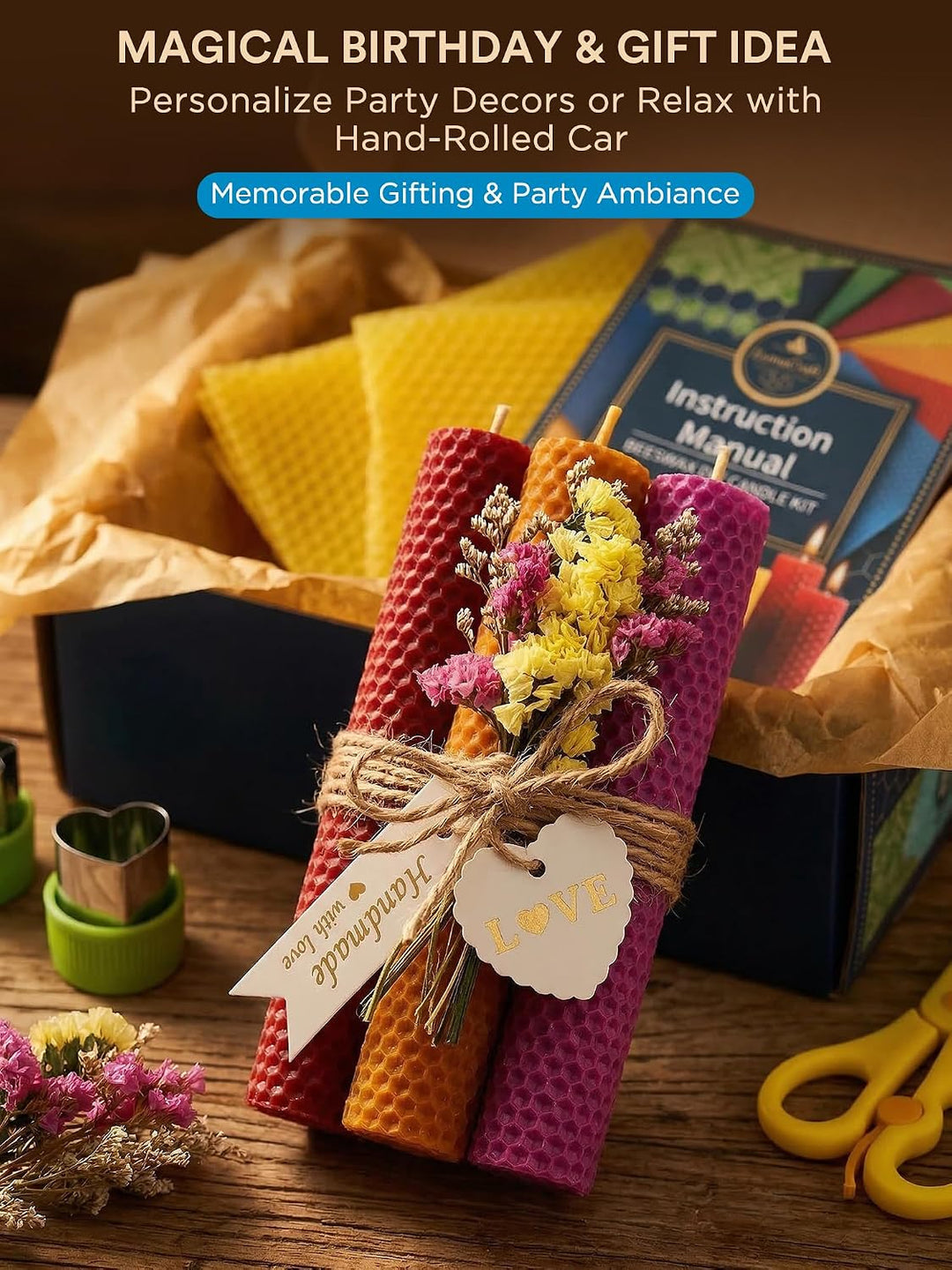 LumaCraft Bienenwachsplatten für Kerzenherstellung Set – 16 Stk. 100% reine natürliche Bienenwachspl