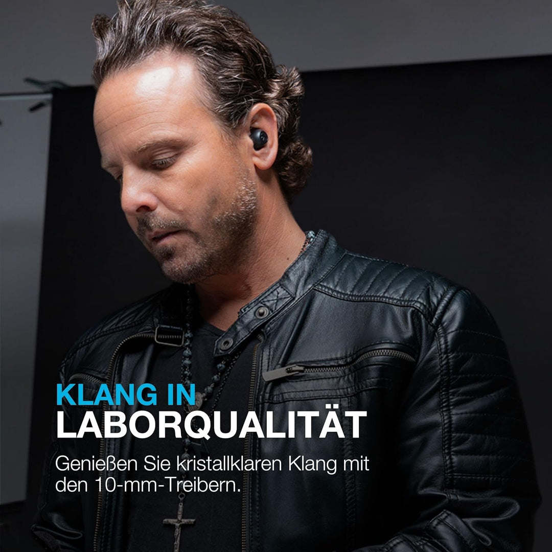 JLab Go Pop ANC In Ear Kopfhörer Bluetooth, Active Noise Cancelling kabellose Kopfhörer 24+ Std. Spi